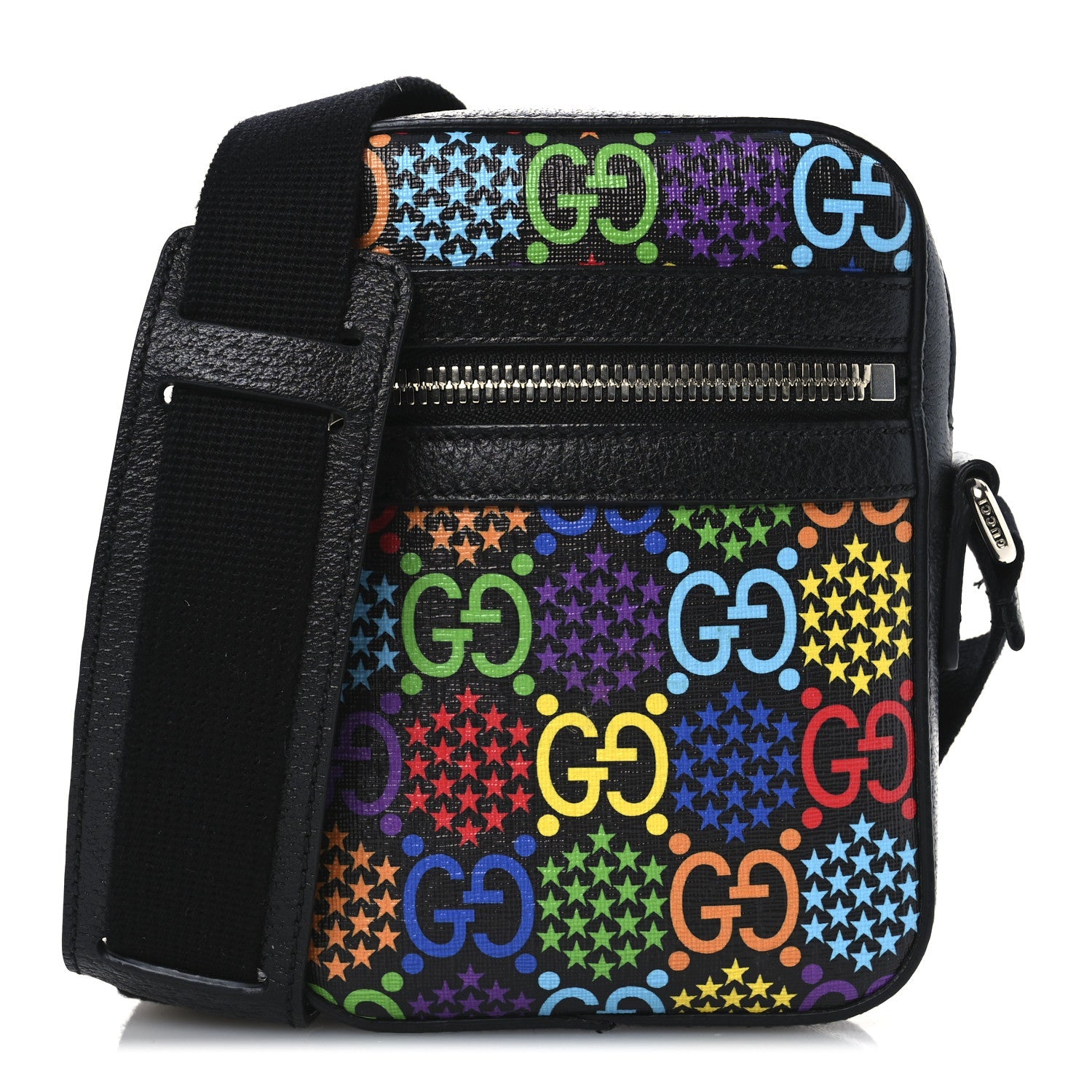 GG Supreme Monogram Psychedelic Messenger Bag Black