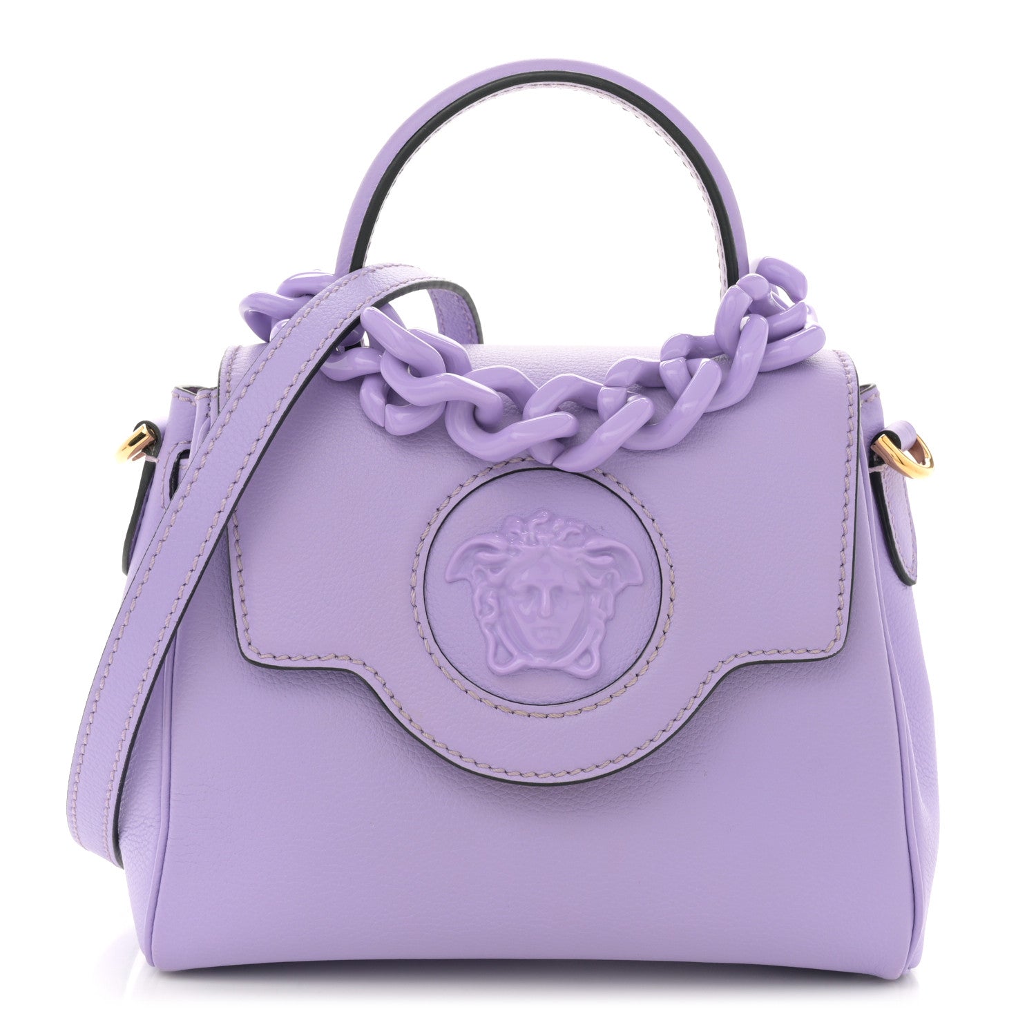 Calfskin Medusa Small Top Handle Handbag Lilac