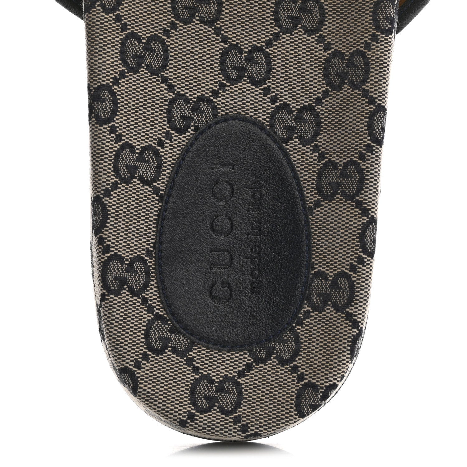 Canvas GG Monogram Mens Slide Sandals 10 Beige Blue