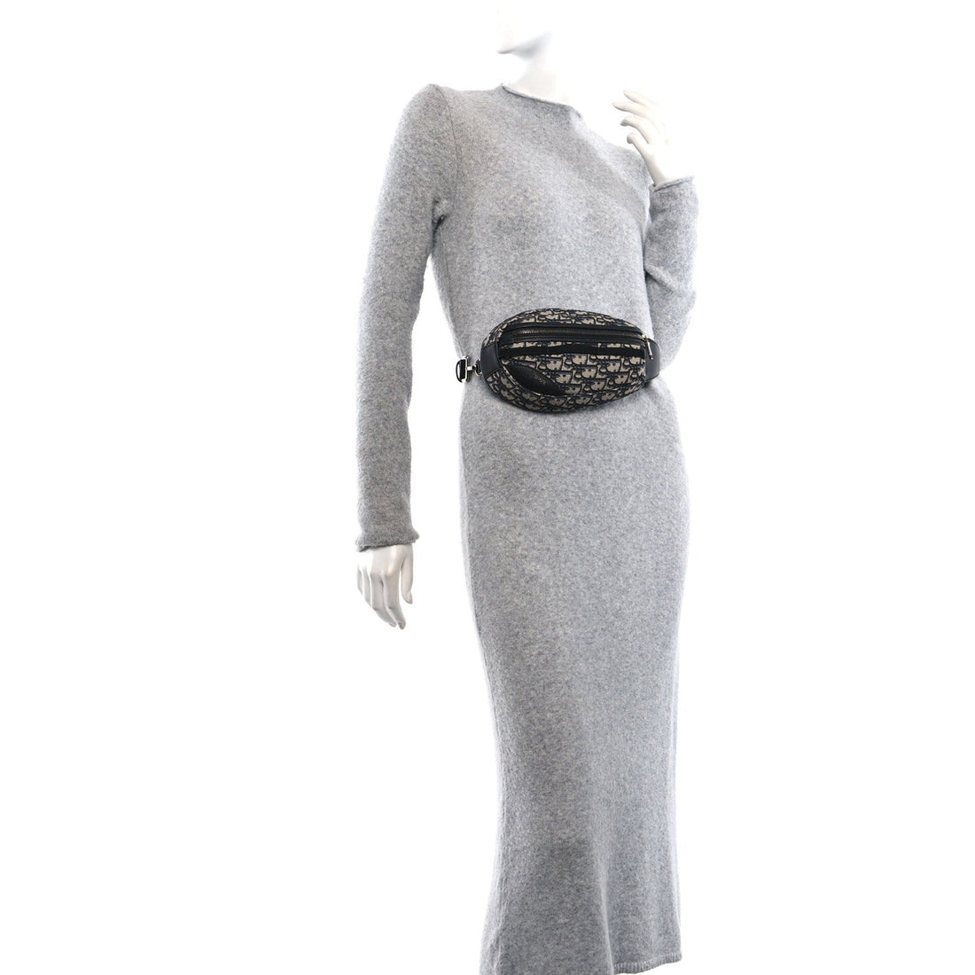 Grained Calfskin Oblique Scarab Sling Bag Blue Black