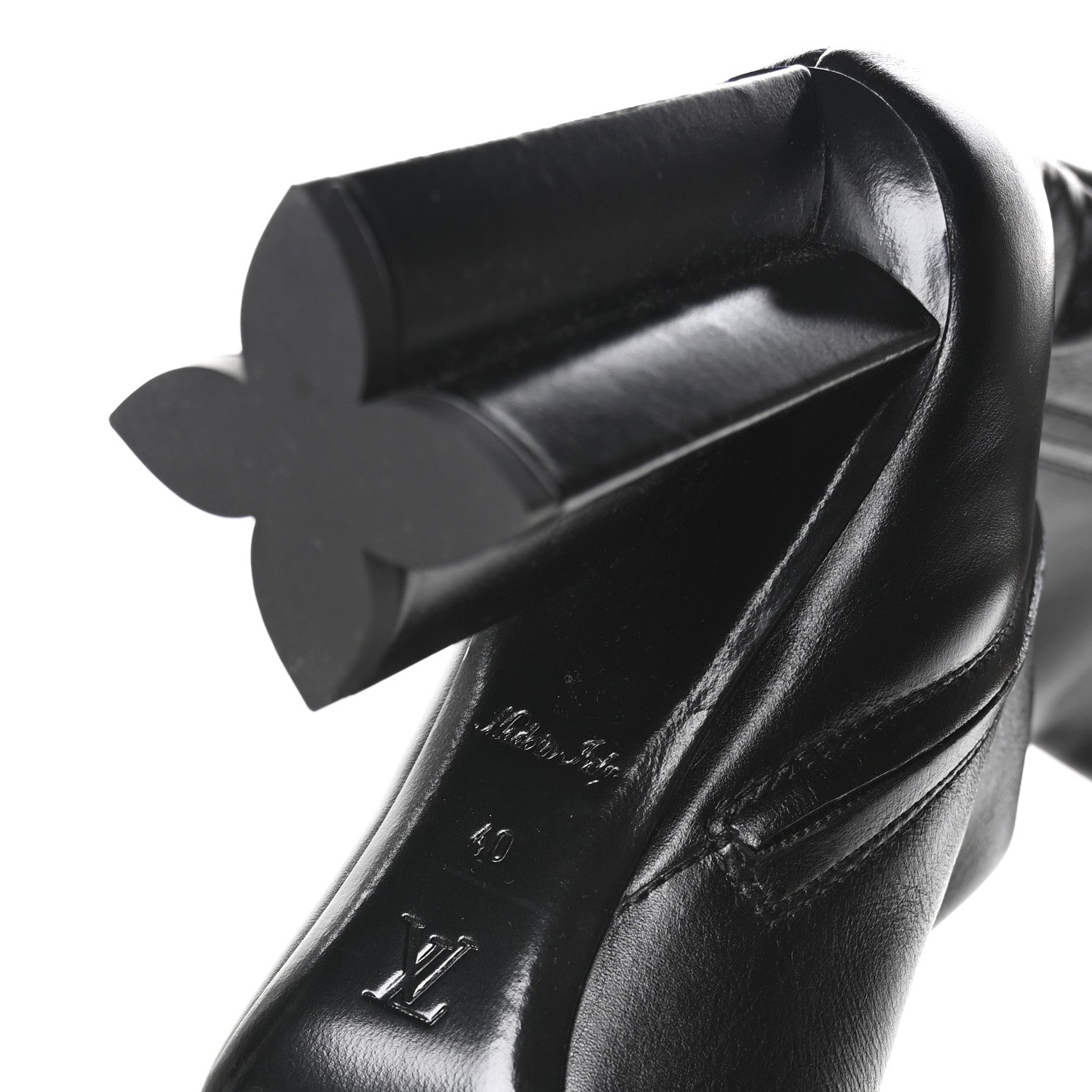 Calfskin Silhouette High Boots 40 Black