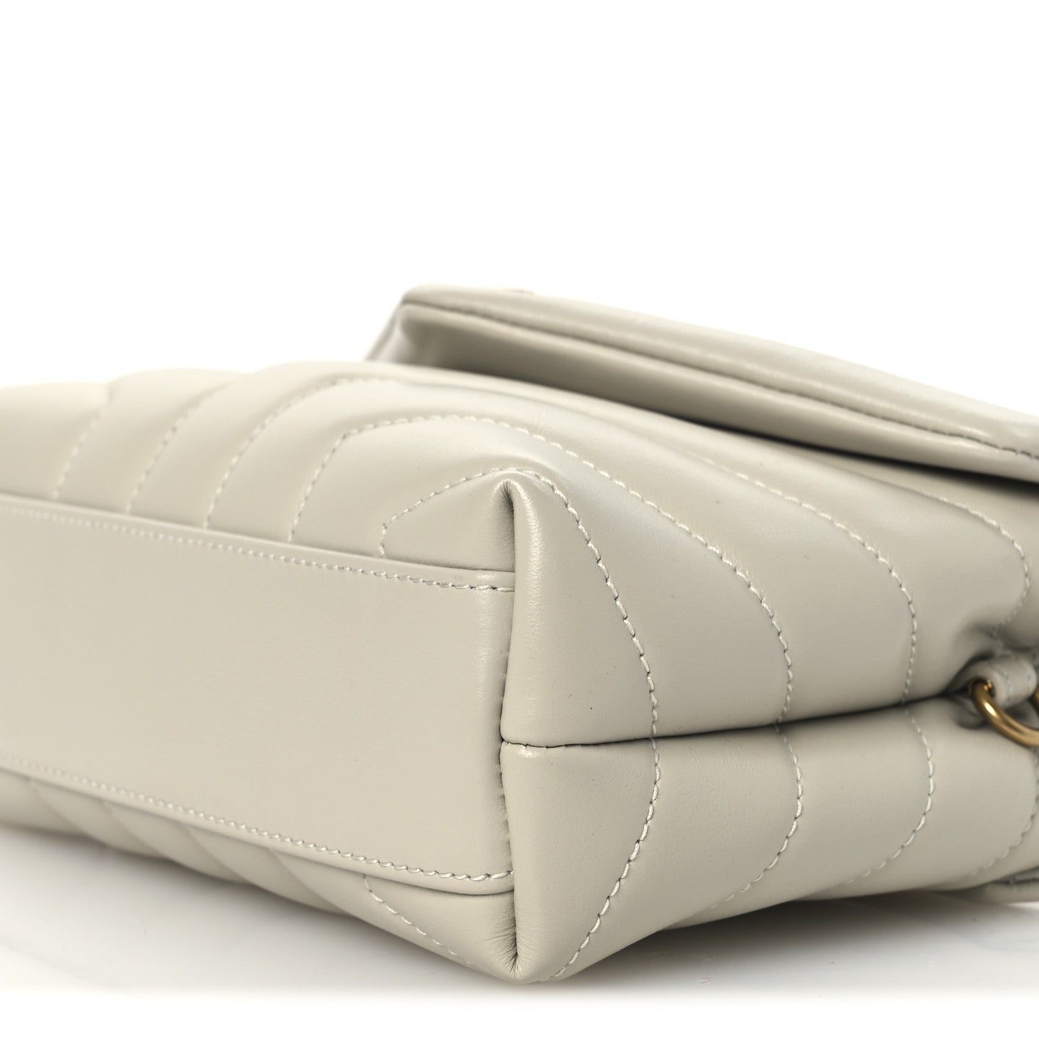 Calfskin Y Quilted Monogram Toy Loulou Crossbody Bag Blanc Vintage