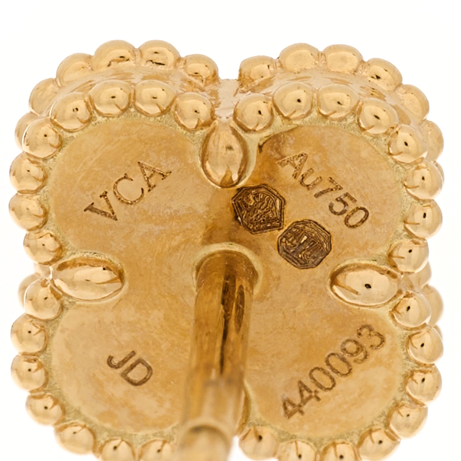 18K Yellow Gold Black Onyx Sweet Alhambra Earrings