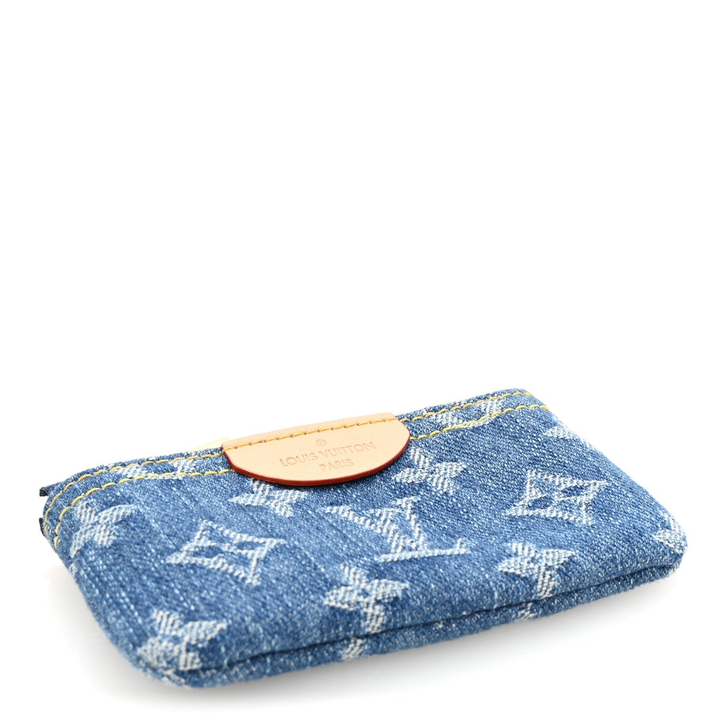 Monogram Denim Key Pouch Denim Blue