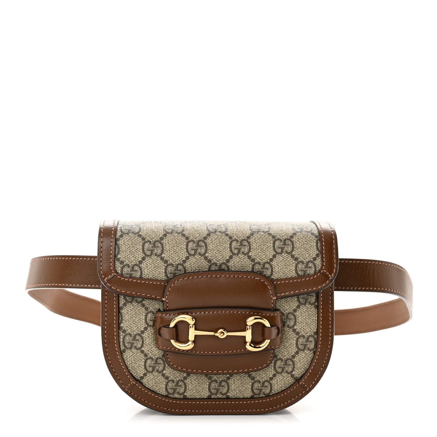 GG Supreme Monogram Horsebit 1955 Belt Bag Beige Brown Sugar