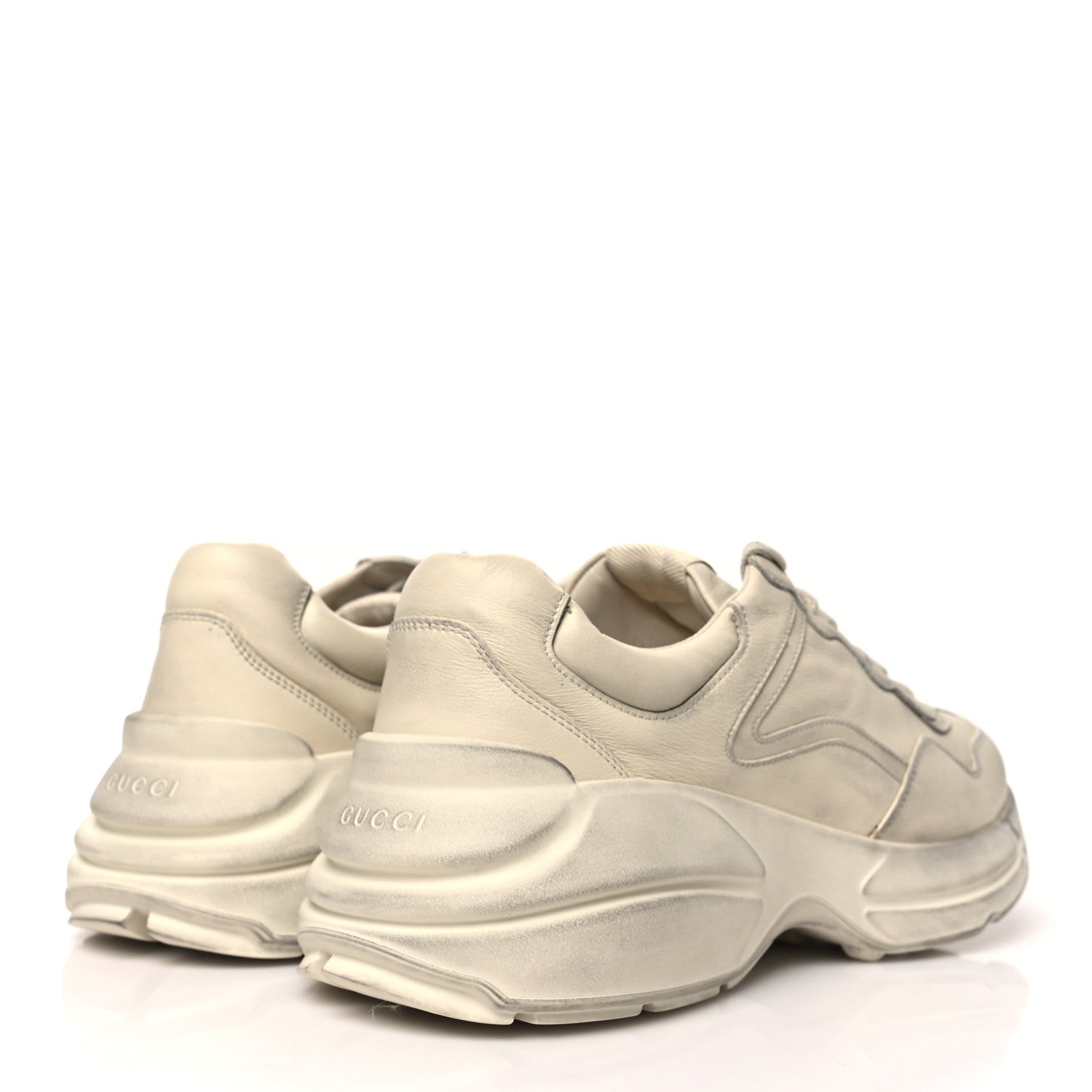 Soft Calfskin Mens Rhyton Sneakers 9 Ivory