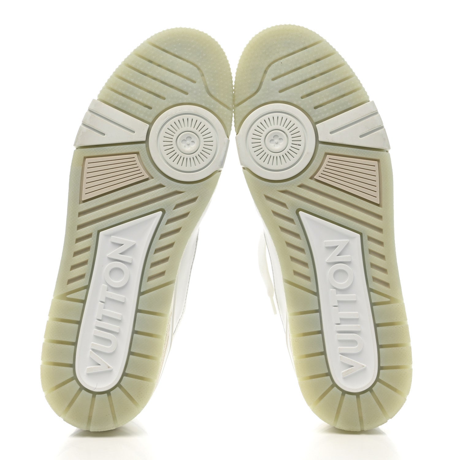 Calfskin Mens LV Trainer Sneakers 9 White