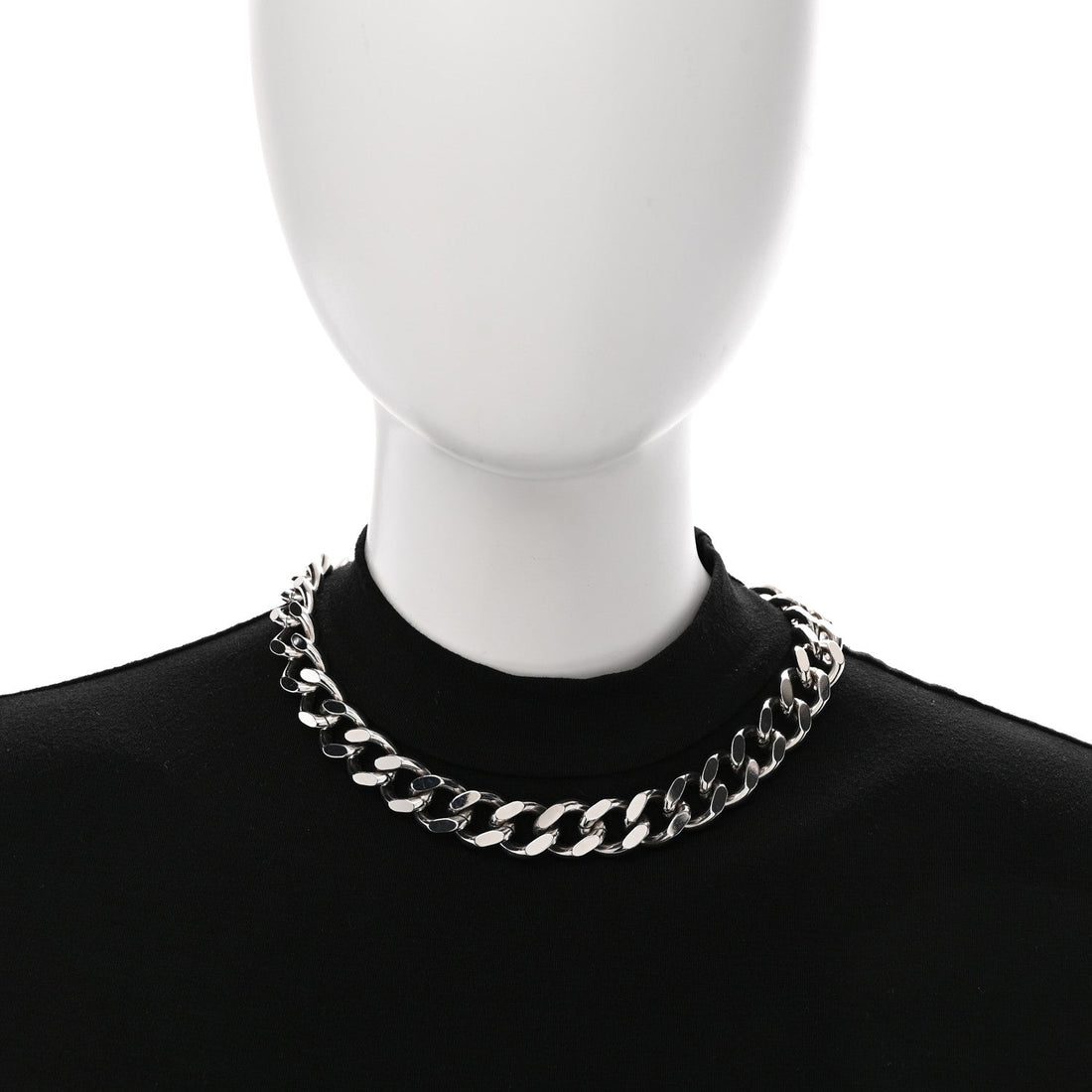 Metal CD Icon Chain Link Necklace Silver