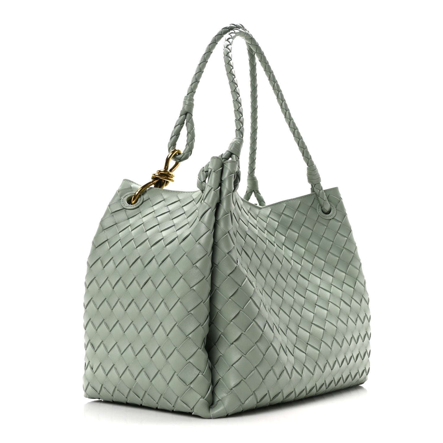 Nappa Intrecciato Large Andiamo Parachute Shoulder Bag New Sauge