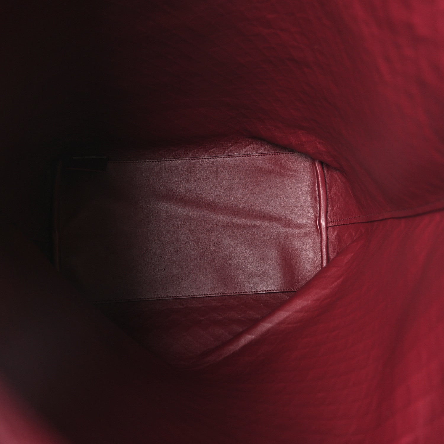 Calfskin Intrecciato Large North South Tote Bag Burgundy