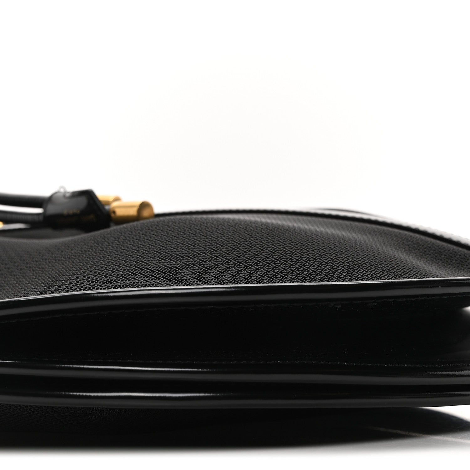 Mesh Patent Calfskin Daryl Shoulder Bag Black