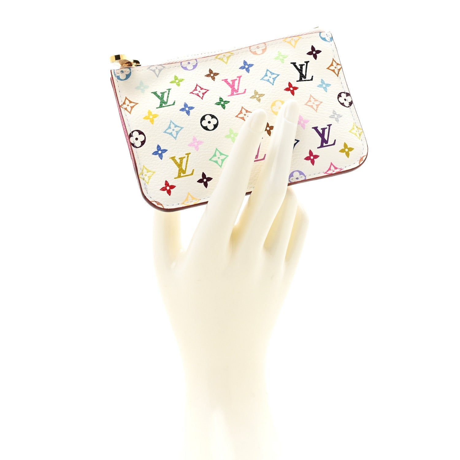 Monogram Multicolor Key Pouch White Litchi