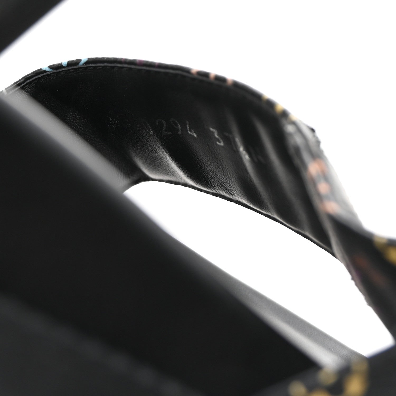 LV X TM Monogram Multicolor Sunset Flat Sandals 37.5 Black