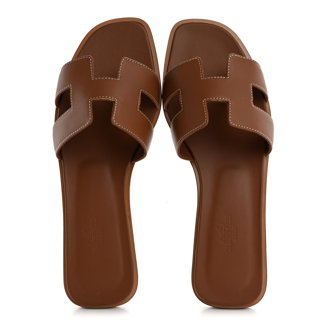 Box Calfskin Oran Sandals 38.5 Gold