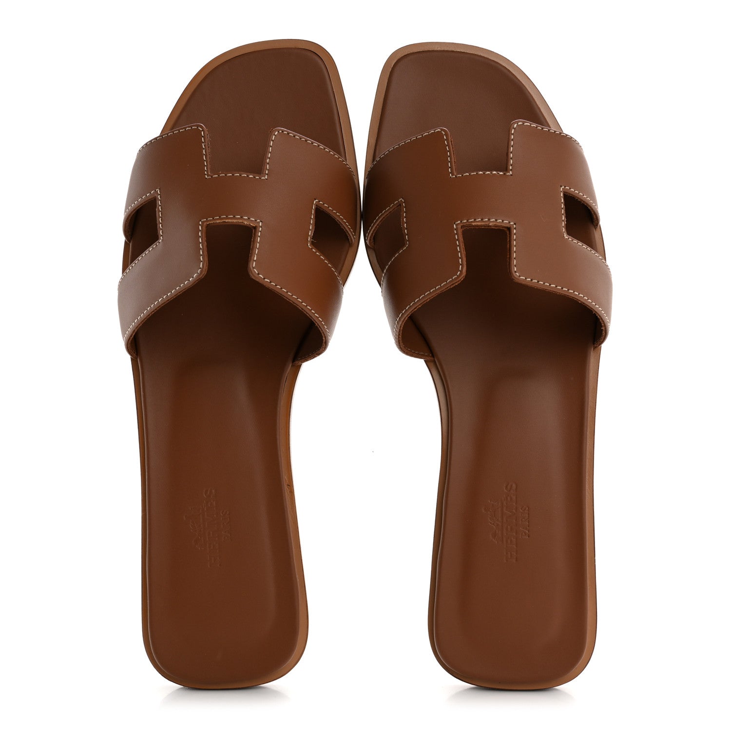 Box Calfskin Oran Sandals 38.5 Gold