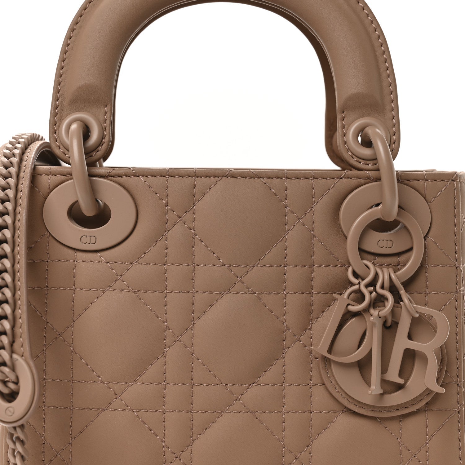 Ultra Matte Calfskin Cannage Mini Lady Dior Light Beige