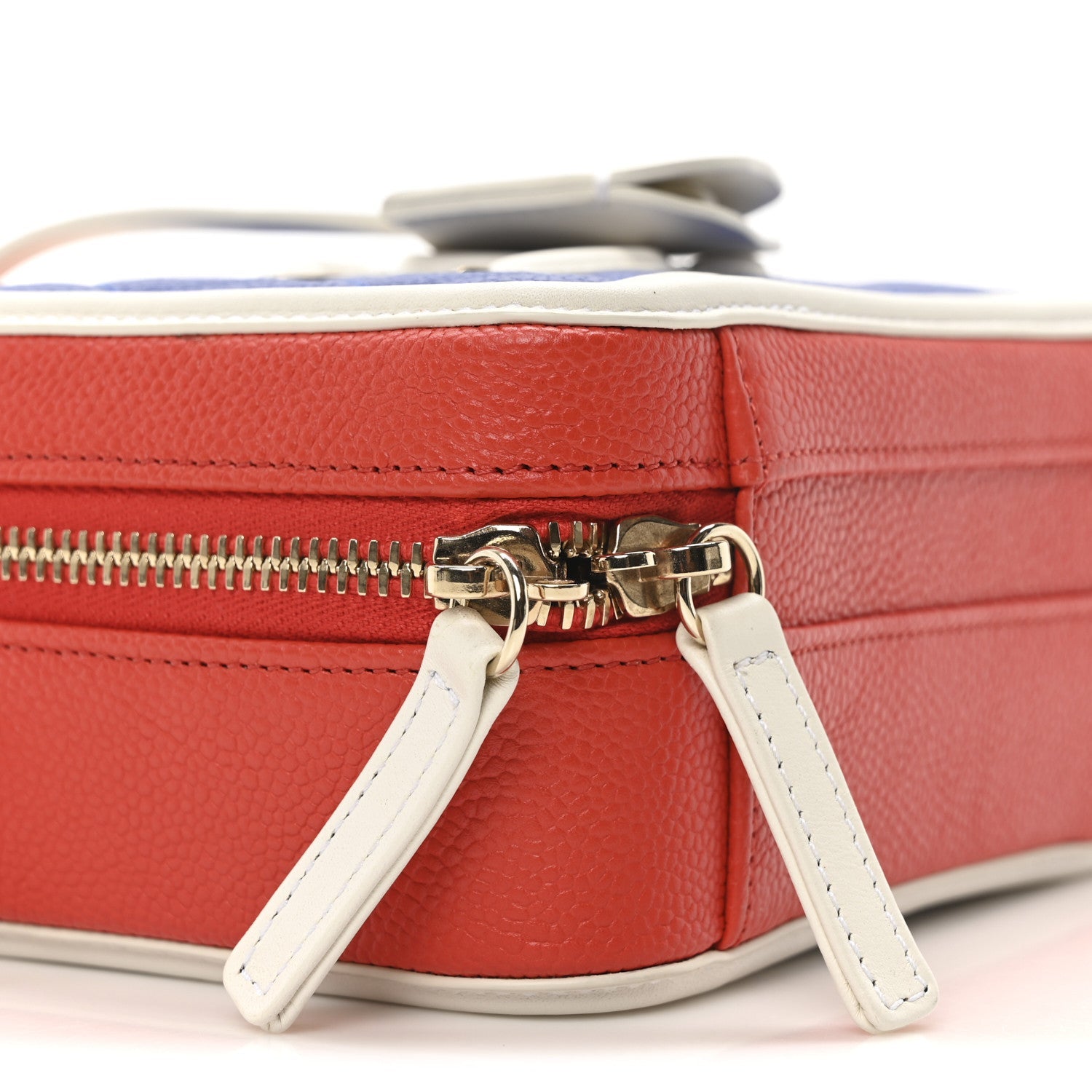 Caviar Quilted Small CC Filigree Vanity Case Blue White Red