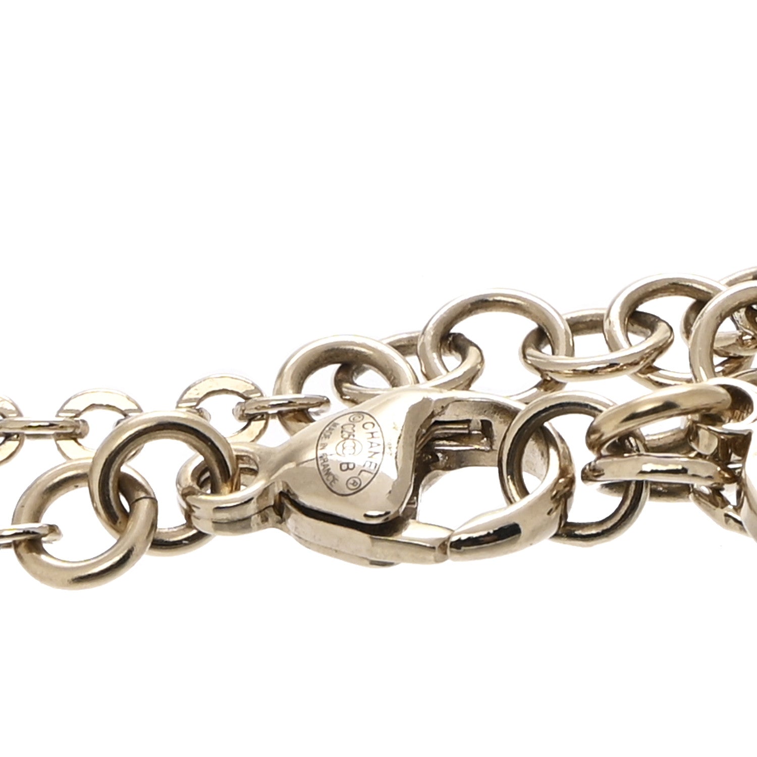 Metal Resin Crystal CC Bracelet Gold Black