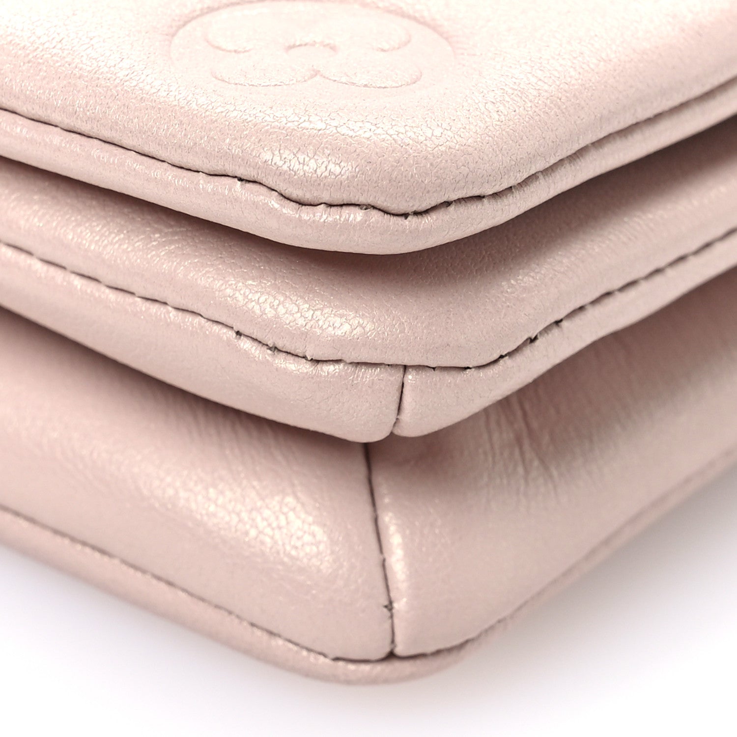 Lambskin Embossed Monogram Fall in Love Pochette Coussin Light Pink