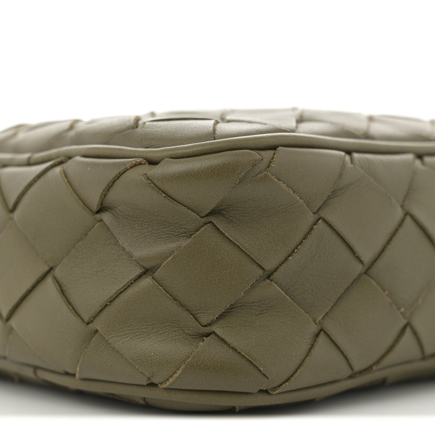 Calfskin Intrecciato Mini Cassette Phone Holder Crossbody Khaki