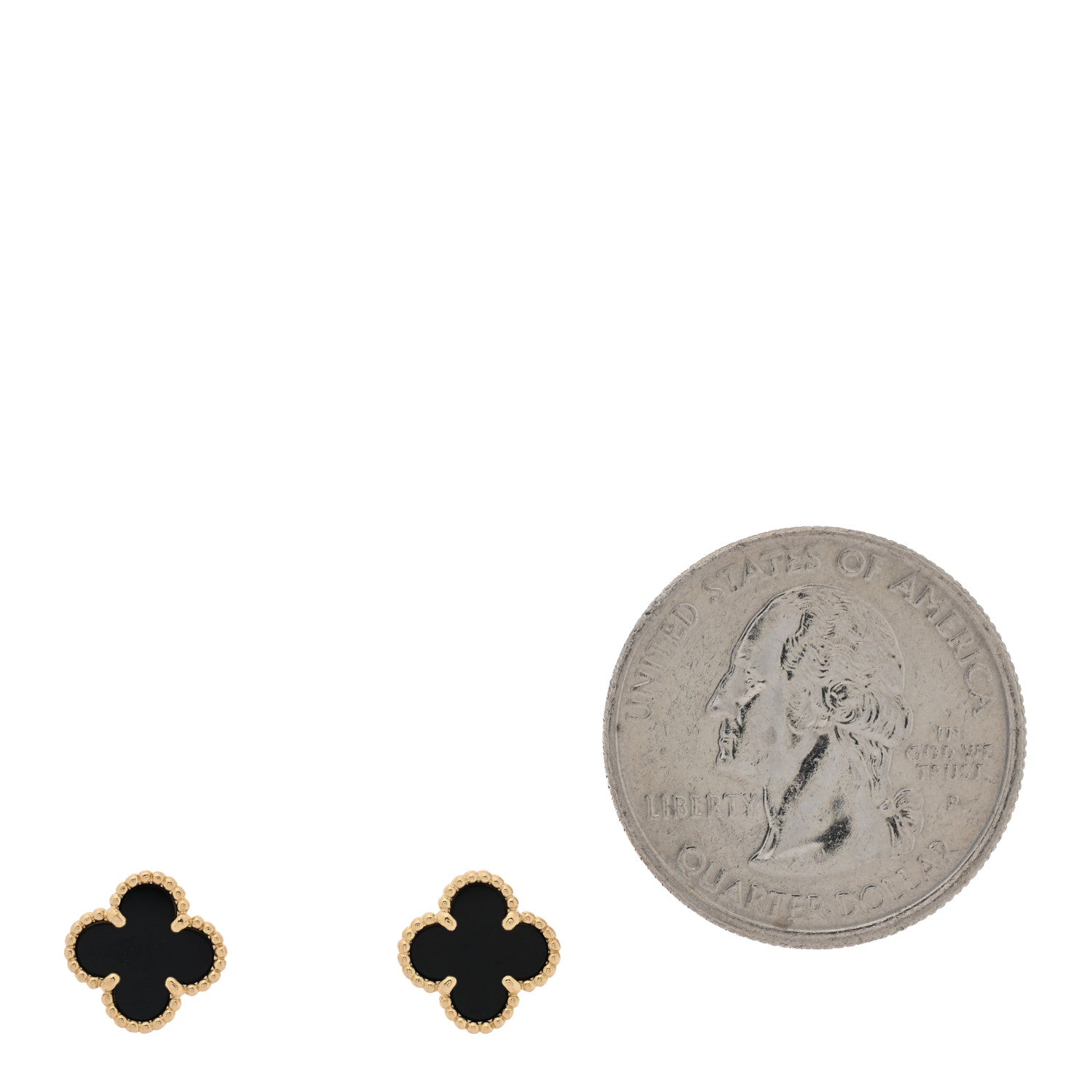 18K Yellow Gold Black Onyx Sweet Alhambra Earrings