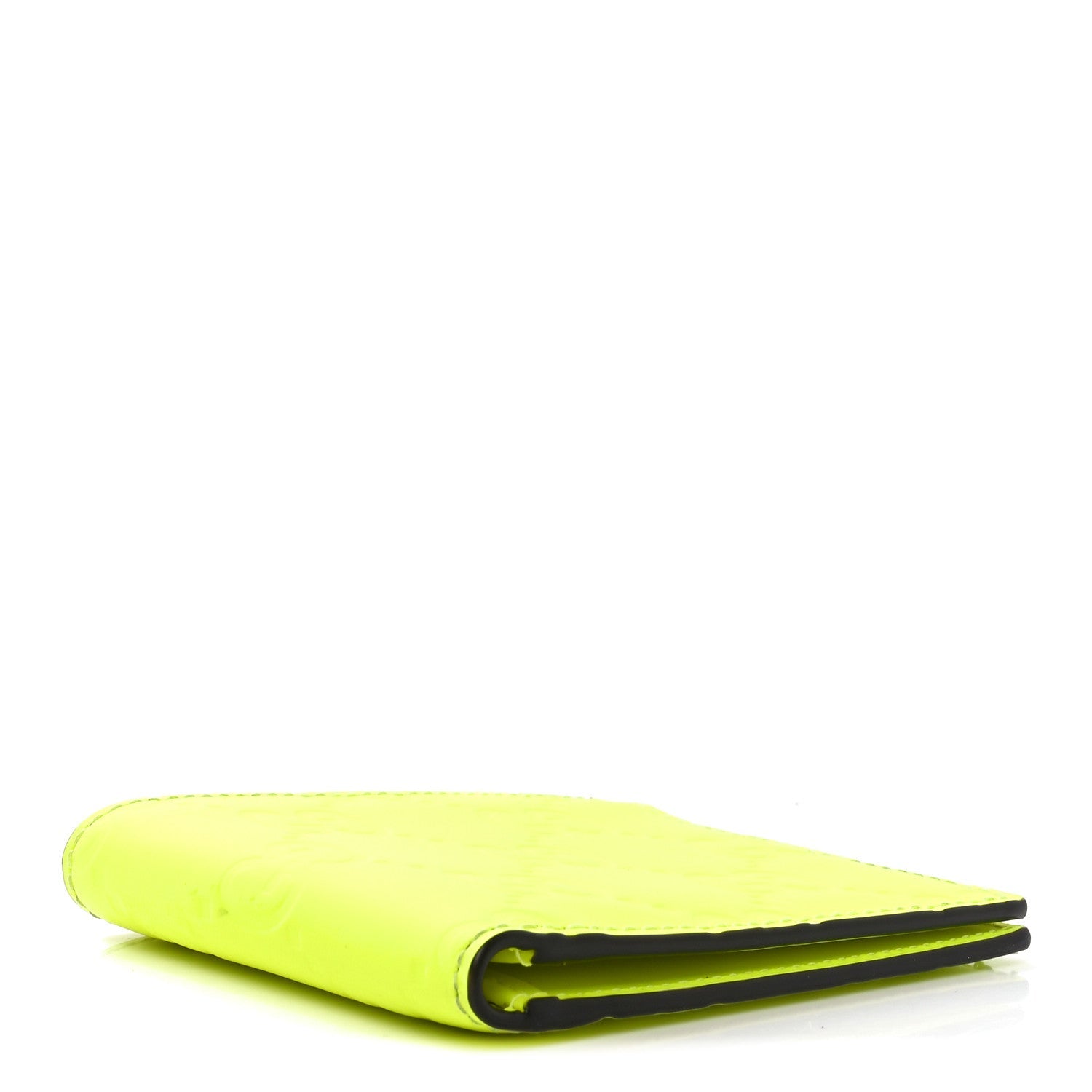 Rubber Effect GG Embossed Bi-Fold Wallet Fluorescent Yellow