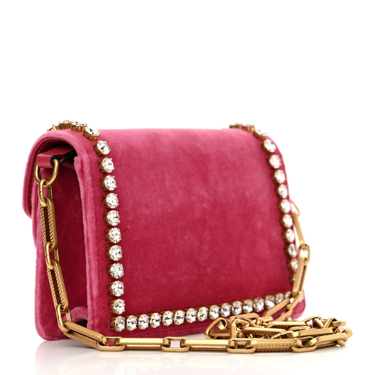 Velvet Crystal Mini Bee Broadway Shoulder Bag Light Raspberry Rose