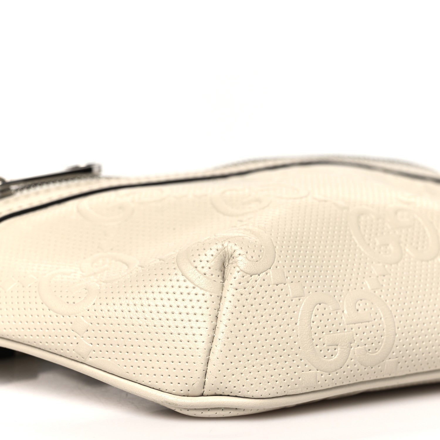 Calfskin GG Tennis Embossed Belt Bag Mystic White