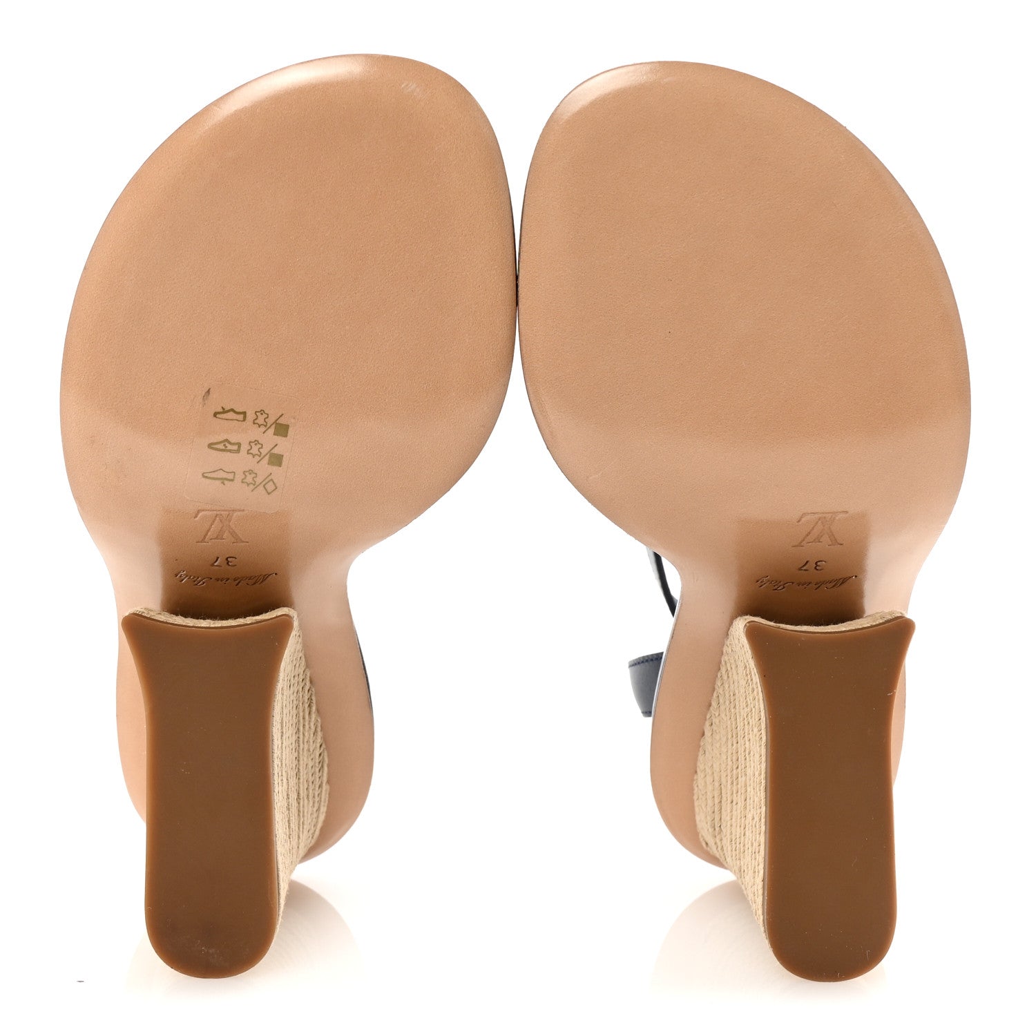 Monogram Denim Maia Wedge Sandal 37