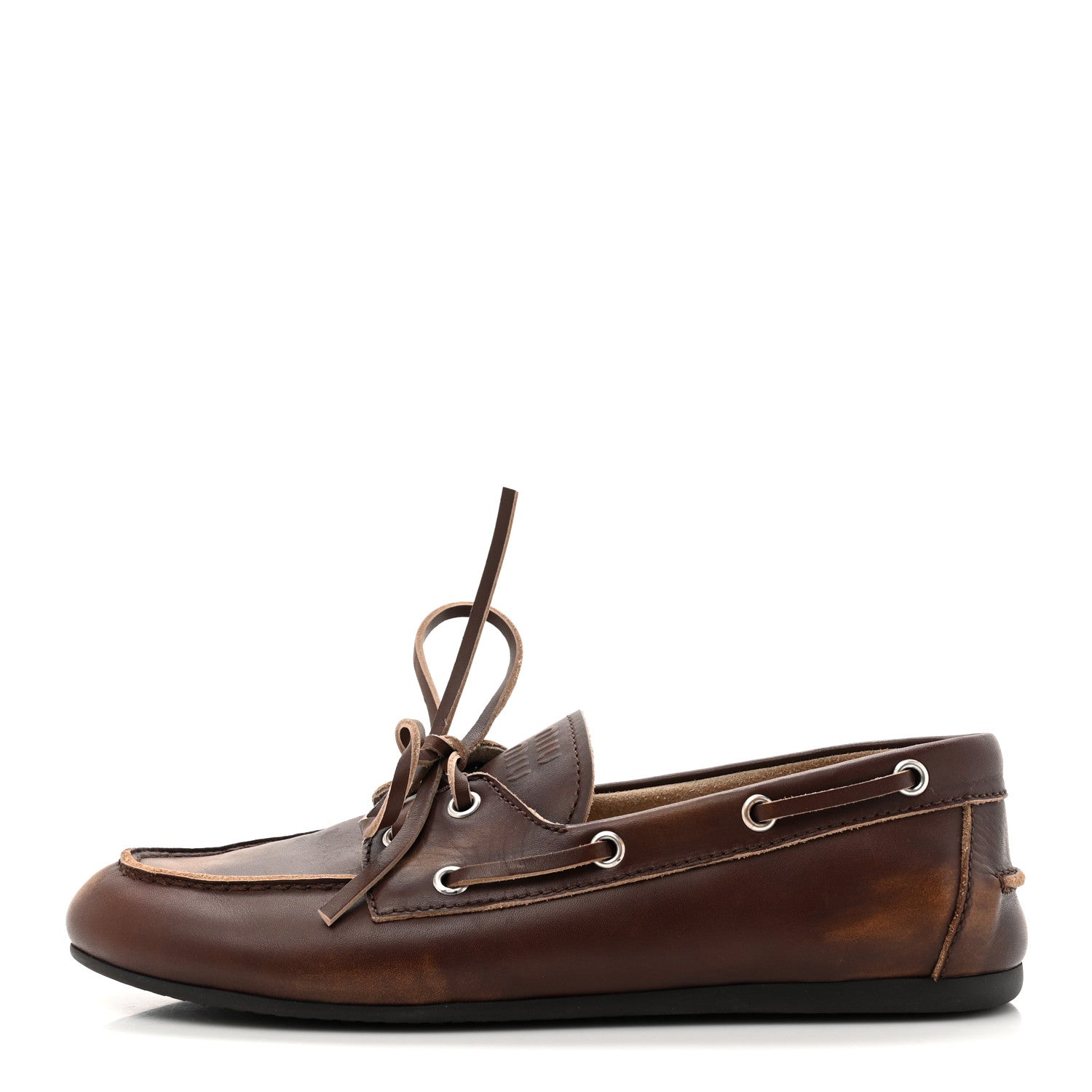 Vitello Deco Boat Loafers 39 Bruciato