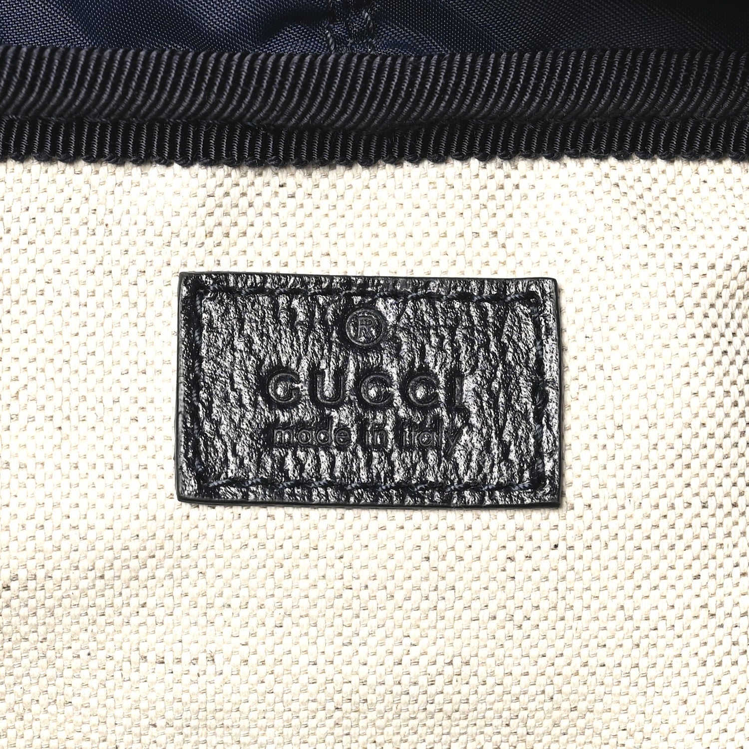 GG Supreme Monogram Textured Dollar Calfskin Medium Ophidia Double Buckle Backpack Blue Dark Blue Black