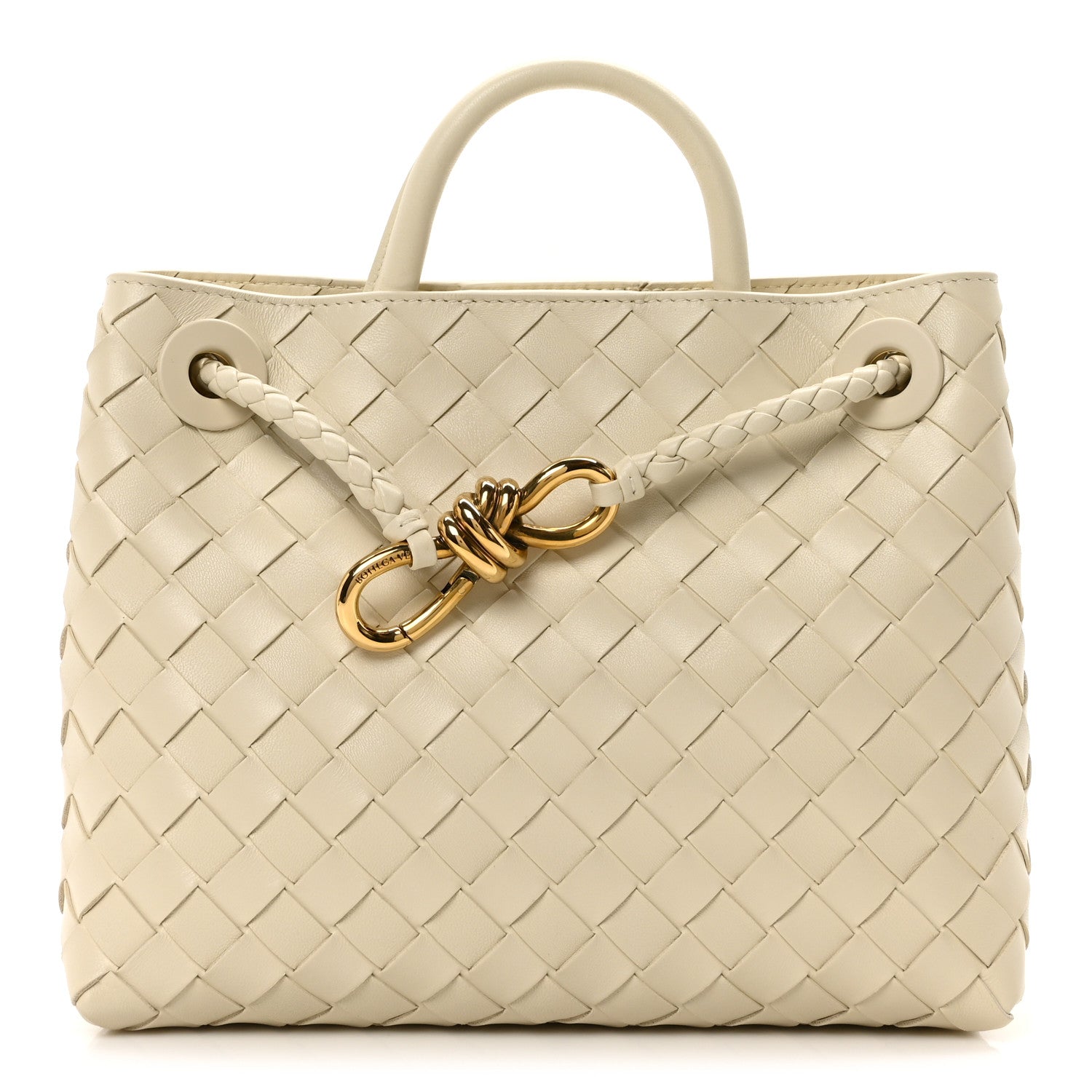 Nappa Intrecciato Small Andiamo Shoulder Bag Sea Salt