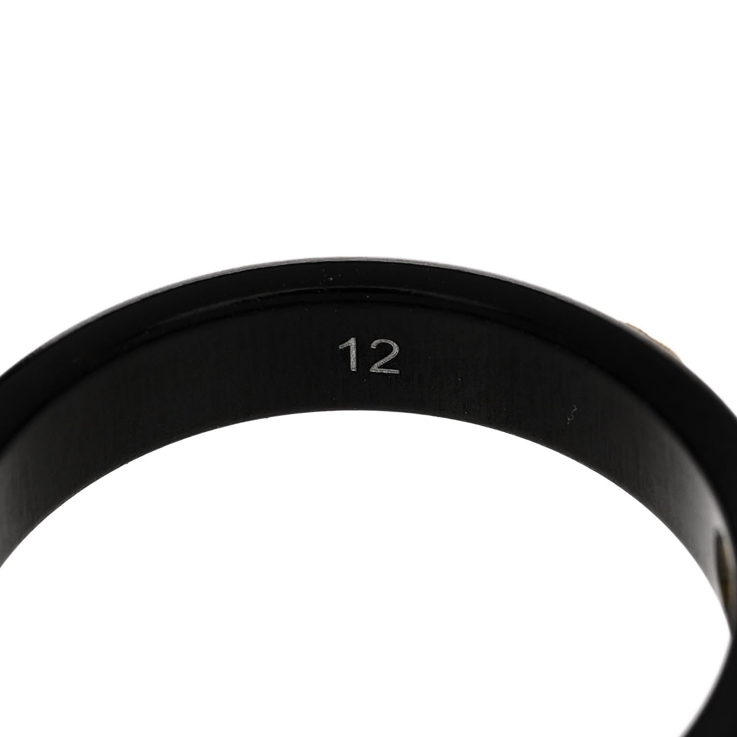 18K Yellow Gold Synthetic Corundum Icon Ring 52 6 Black