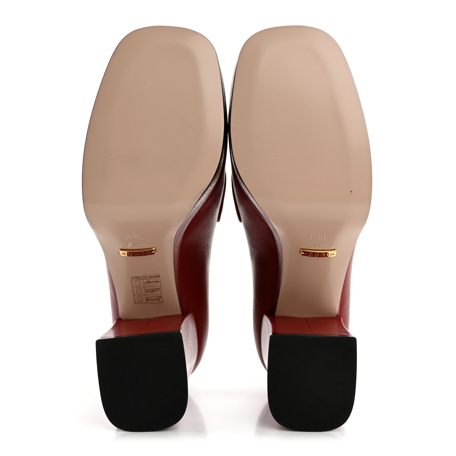 Goatskin Houdan Mid Heel Platform Loafers 35.5 Hibiscus Red