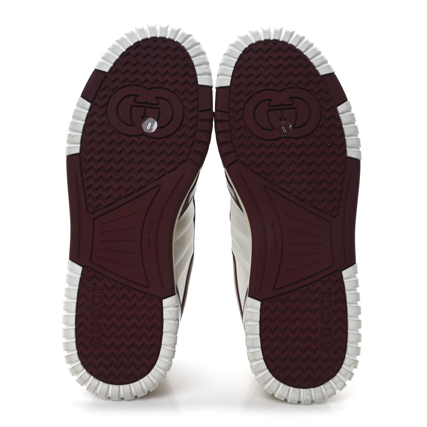 Calfskin Suede Mens Re-Web Sneakers 8 White Red