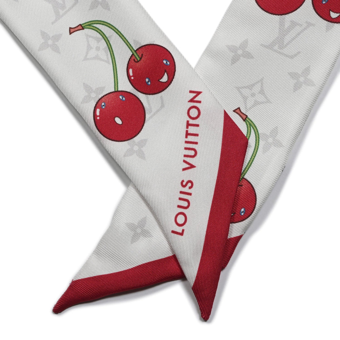 LV X TM Silk Monogram Cerises Bandeau White