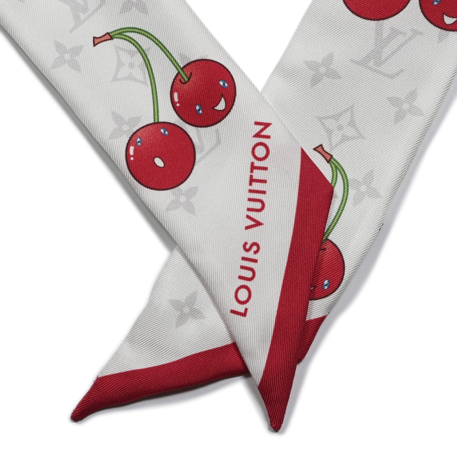 LV X TM Silk Monogram Cerises Bandeau White