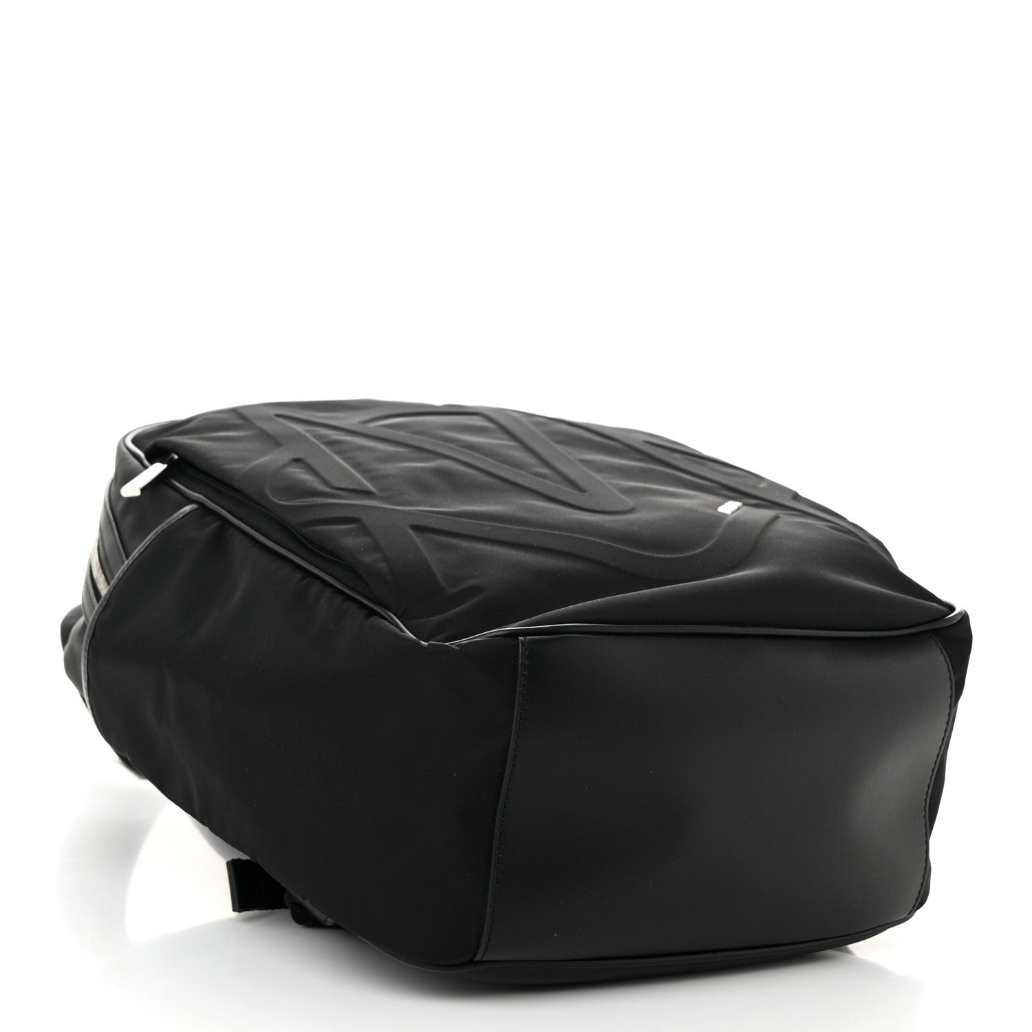 Nylon Calfskin Signature Backpack Black