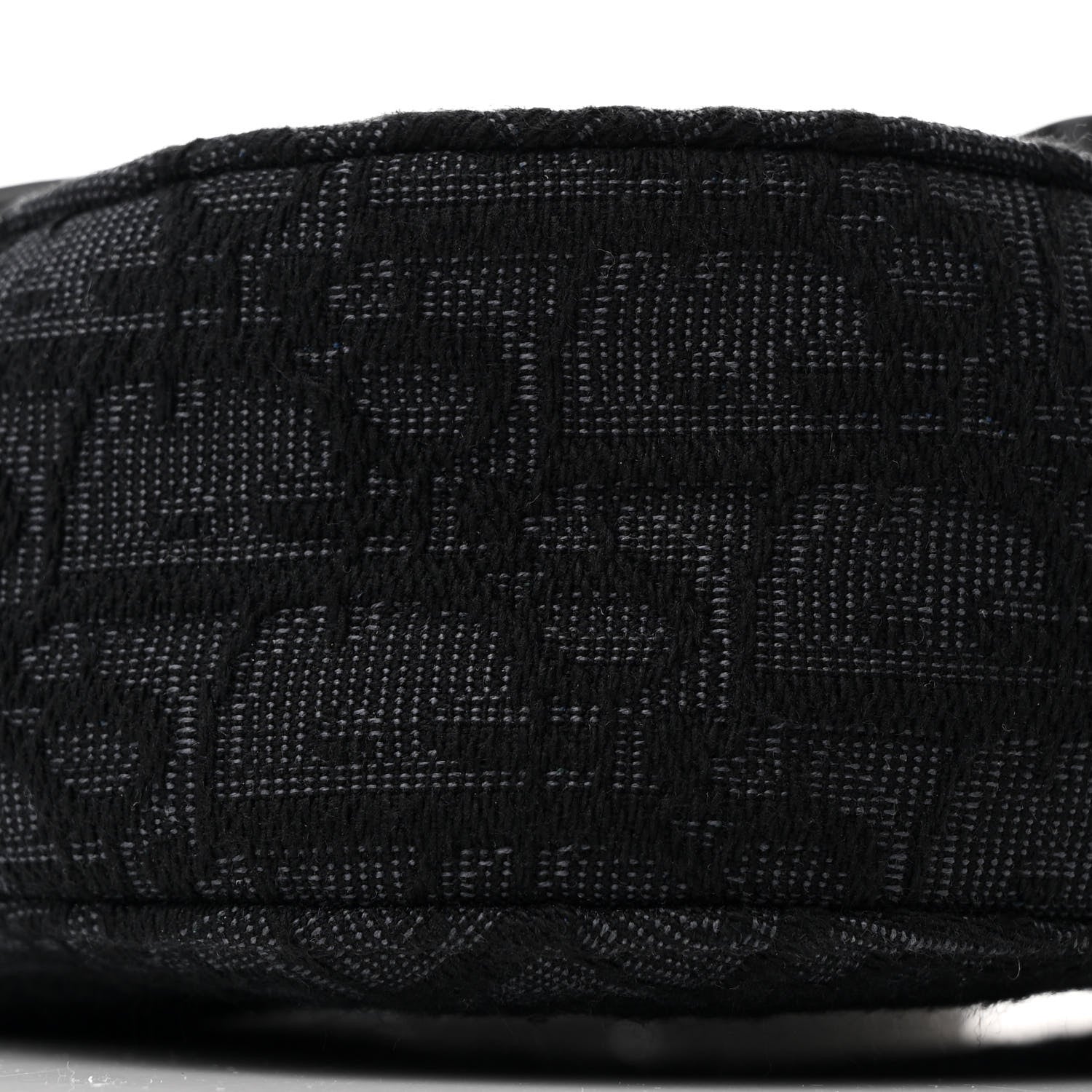 Oblique Jacquard Grained Calfskin Mini Saddle Messenger Bag With Flap Black