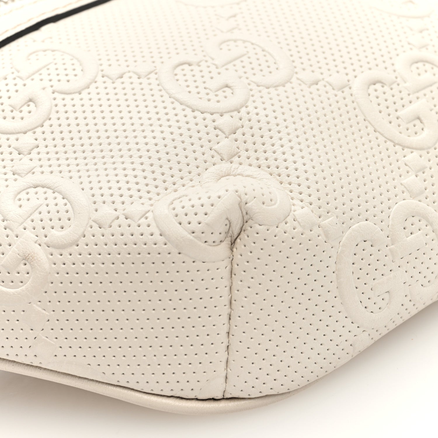 Calfskin GG Tennis Embossed Belt Bag Mystic White