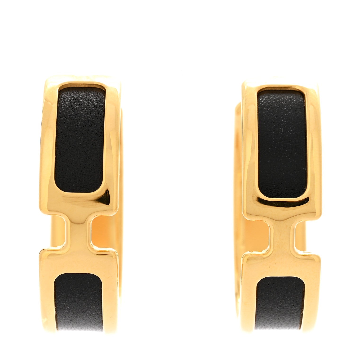 Box Calfskin Olympe Hoop Earrings Black