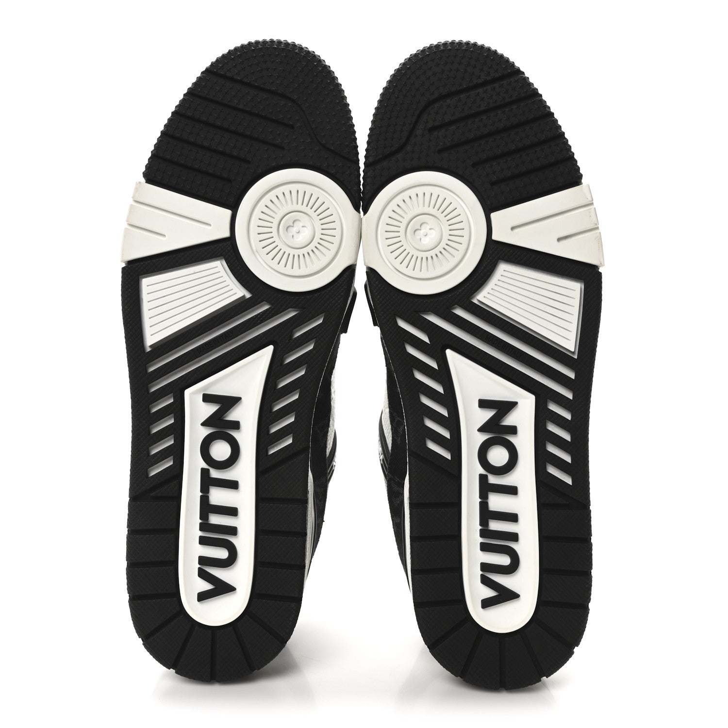 Calfskin Embossed Monogram Denim Mens LV Trainer Sneakers 9.5 Black