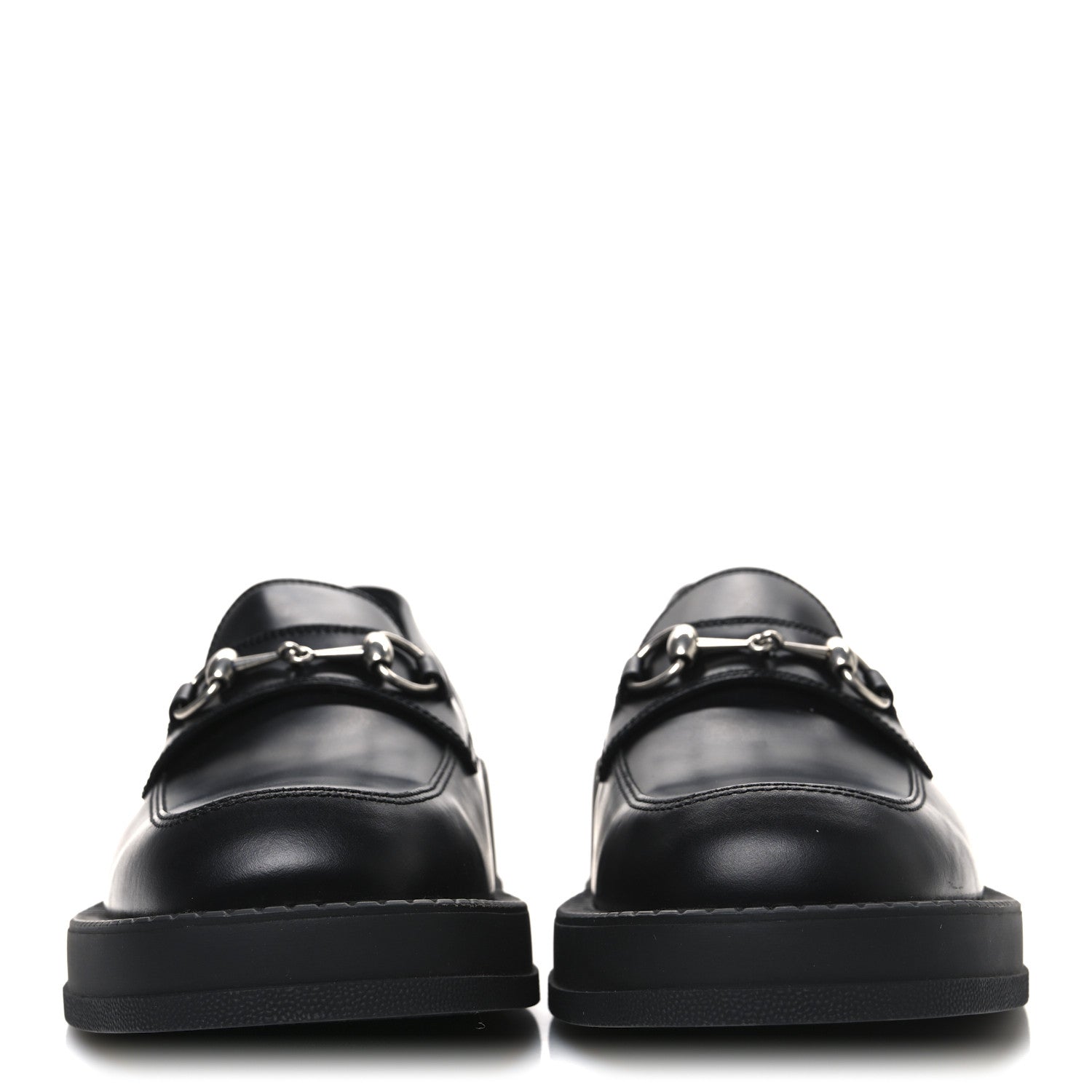 Calfskin Horsebit Mens Chunky Loafers 10.5 Black