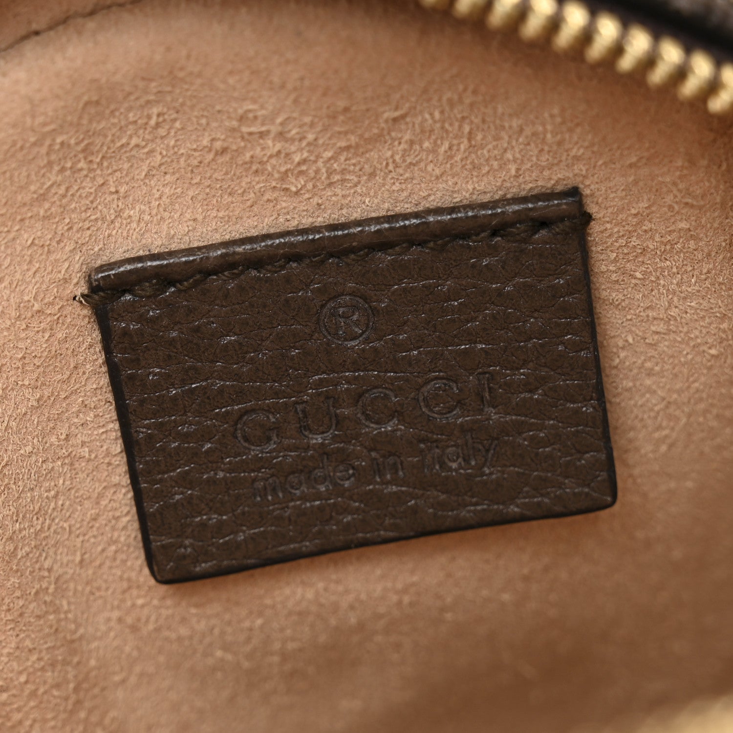 GG Supreme Monogram Web Mini Ophidia Round Shoulder Bag Brown