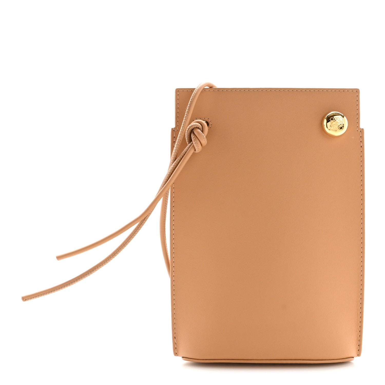 Classic Smooth Calfskin Pebble Dice Pocket Warm Desert