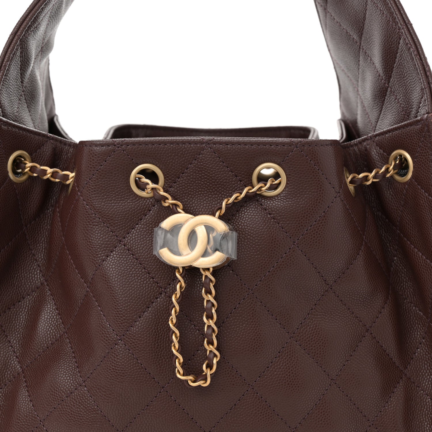 Caviar Quilted Small Chanel 25 Handbag Dark Brown