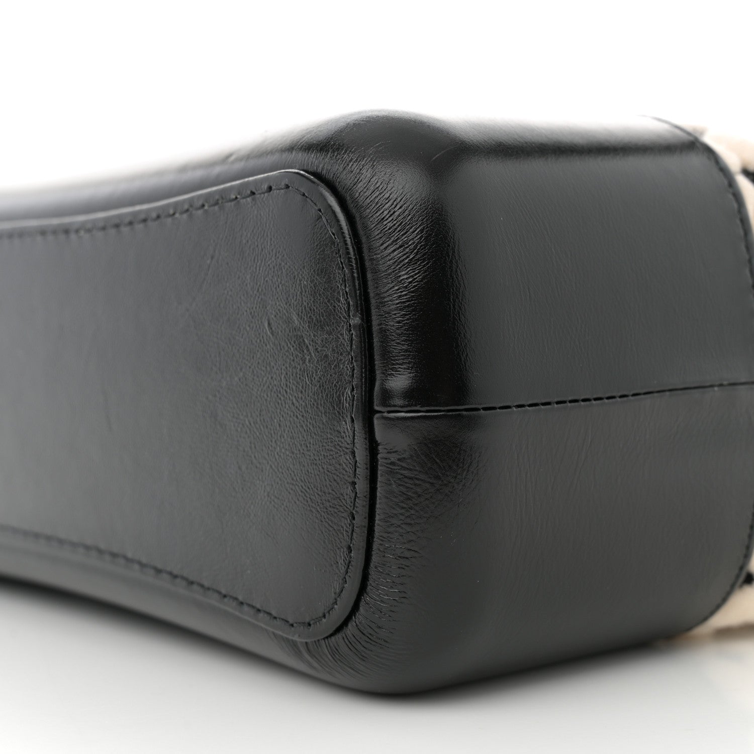 Wool Calfskin Medium Gabrielle Hobo Black White