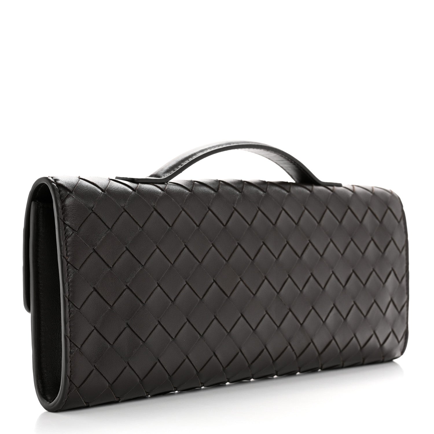 Nappa Intrecciato Long Andiamo Top Handle Clutch Fondant