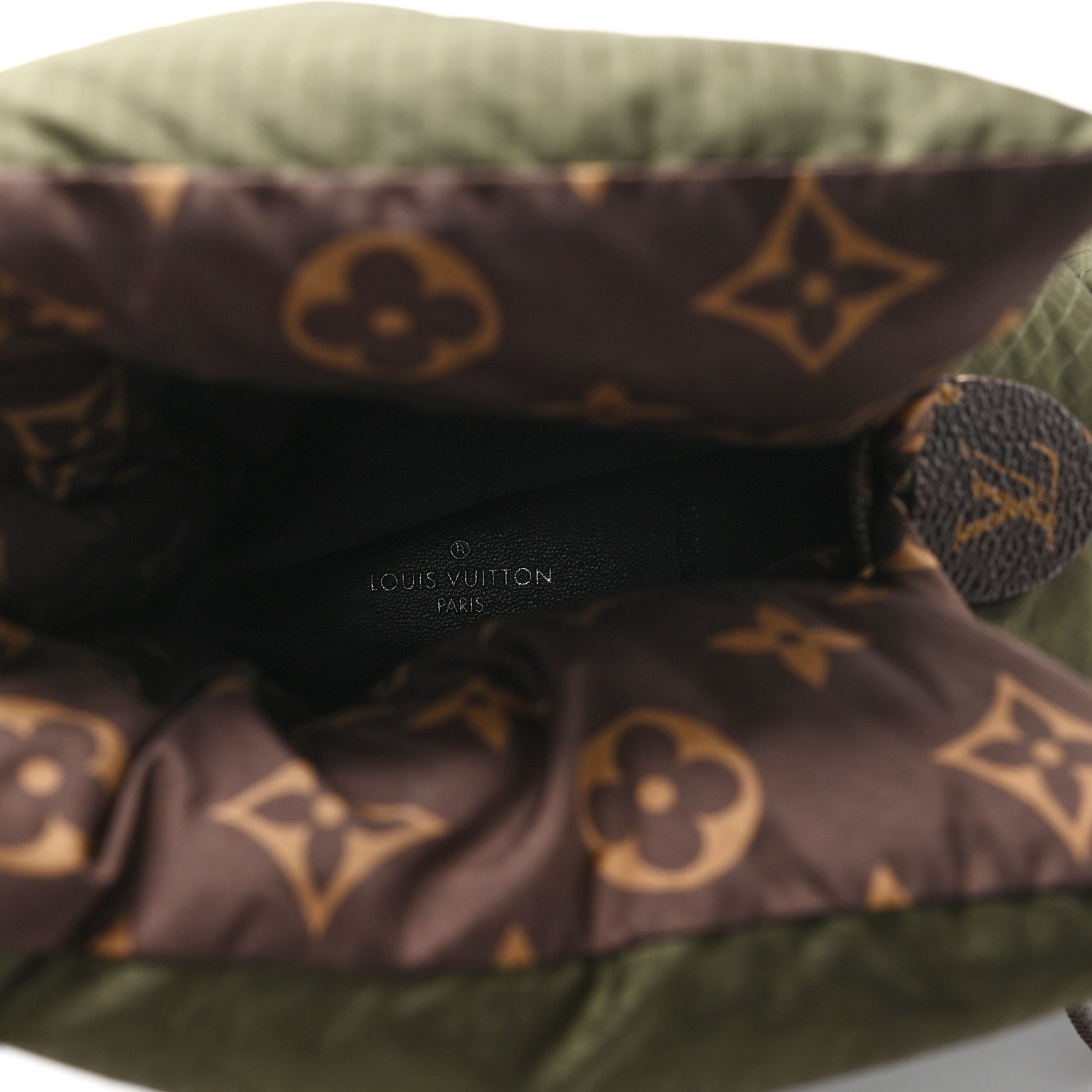 Nylon Monogram Pillow Comfort Ankle Boot 37 Khaki