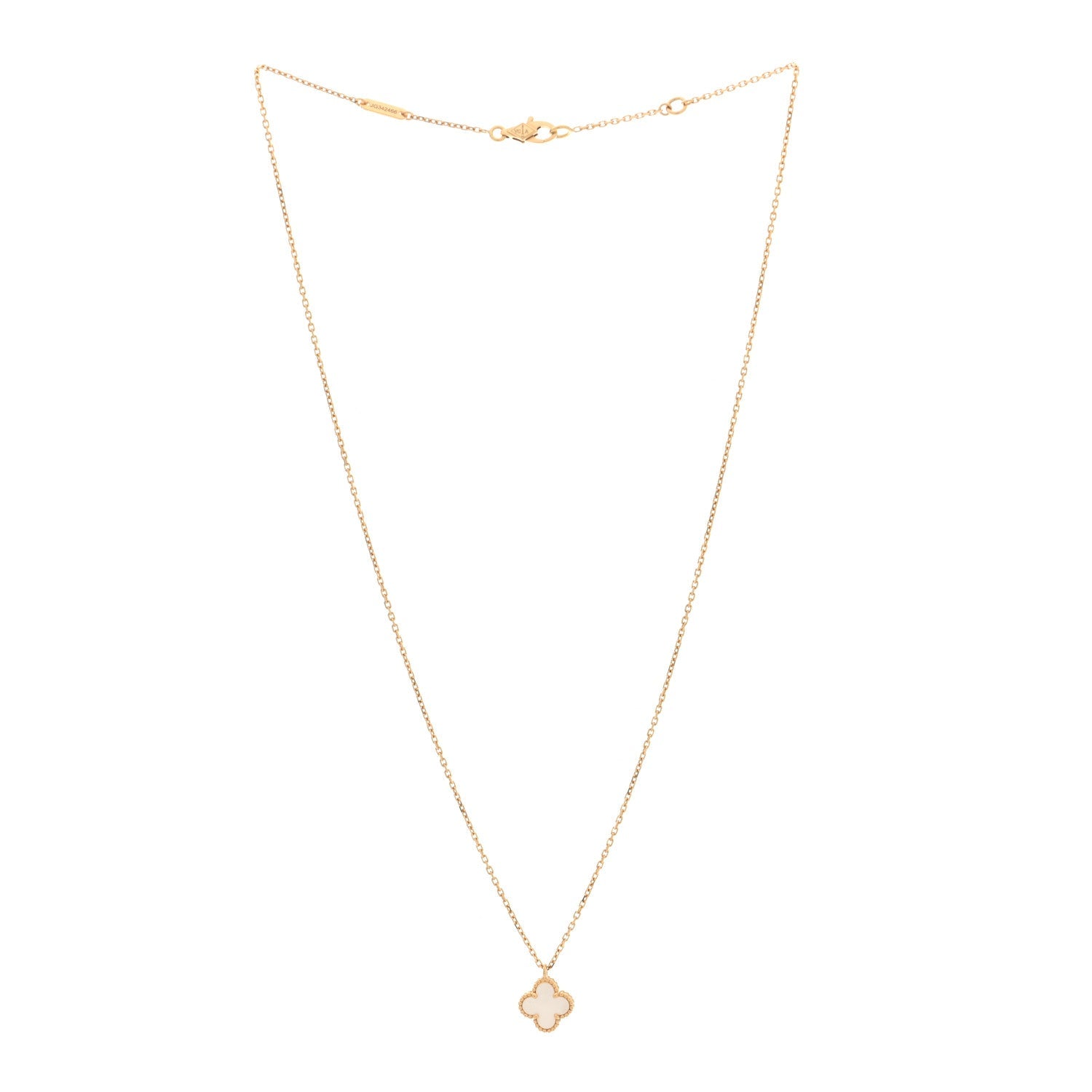 18K Yellow Gold Mother of Pearl Sweet Alhambra Pendant Necklace